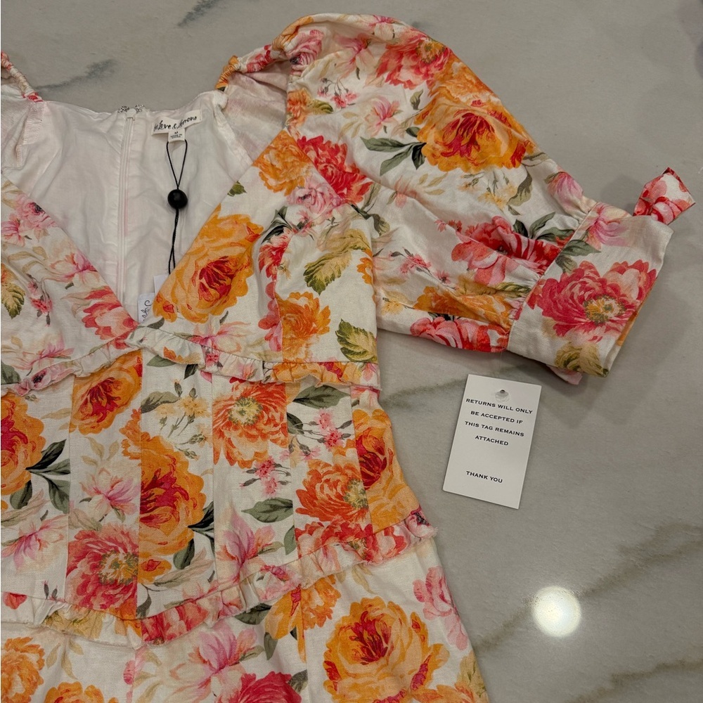 For Love & Lemons Julep Dress Size Medium Floral Mini Dress NWT - Picture 5 of 16